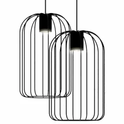 Lampada Sospesa Moderna con Struttura in Filo Metallico Made in Italy - Gabbia