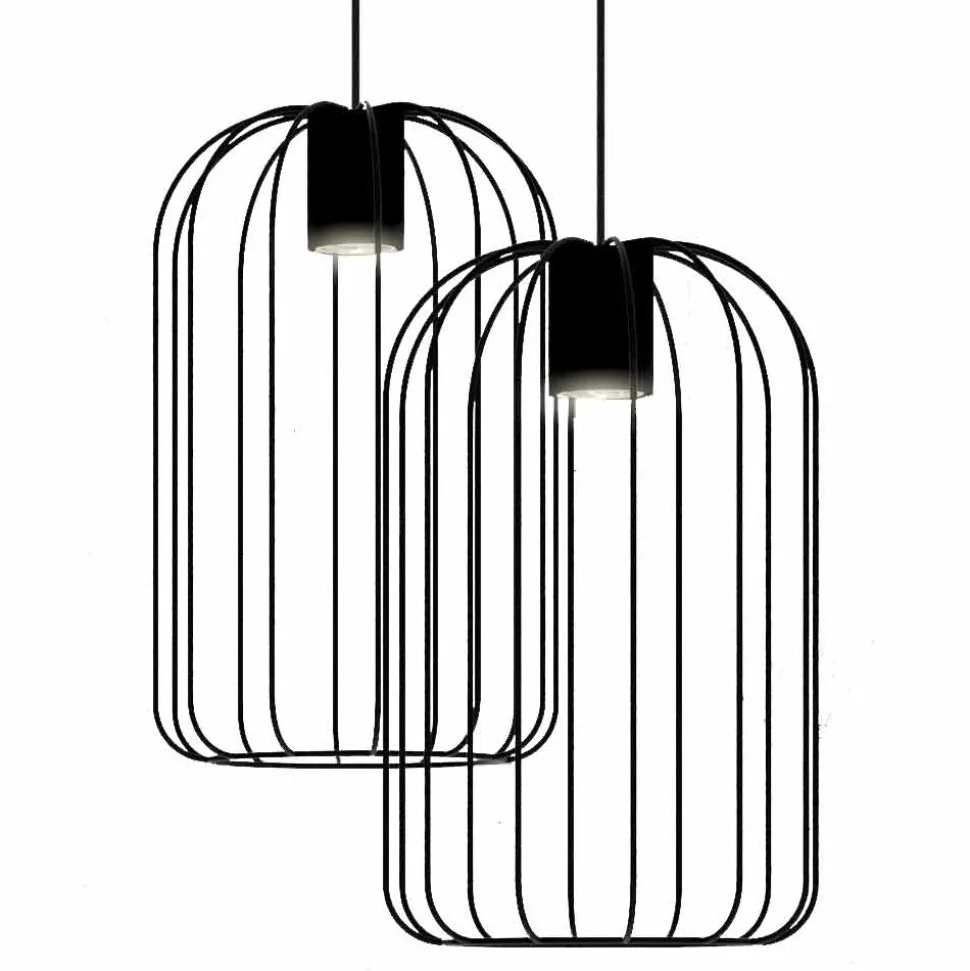 Lampada Sospesa Moderna con Struttura in Filo Metallico Made in Italy - Gabbia
