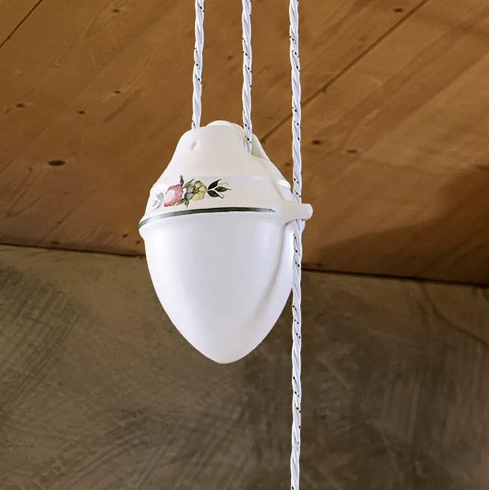 Lampada Sospesa Saliscendi Ceramica Fatta a Mano con Passanastri - Napoli