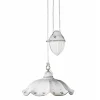 Lampada Sospesa Saliscendi in Ceramica Ondulata Decorata a Mano - Belluno