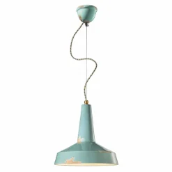 Lampada stile retrò a sospensione artigianale Ferroluce