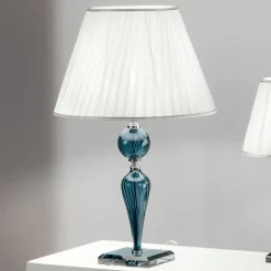 Lampada Tavolo Classica in Vetro Fatto a Mano Rigaton e Metallo - Fievole