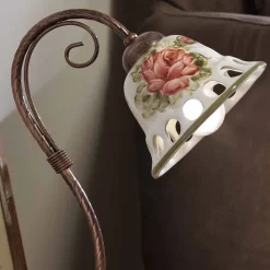 Lampada Tavolo in Metallo e Ceramica Fatta a Mano con Passanastri - Napoli