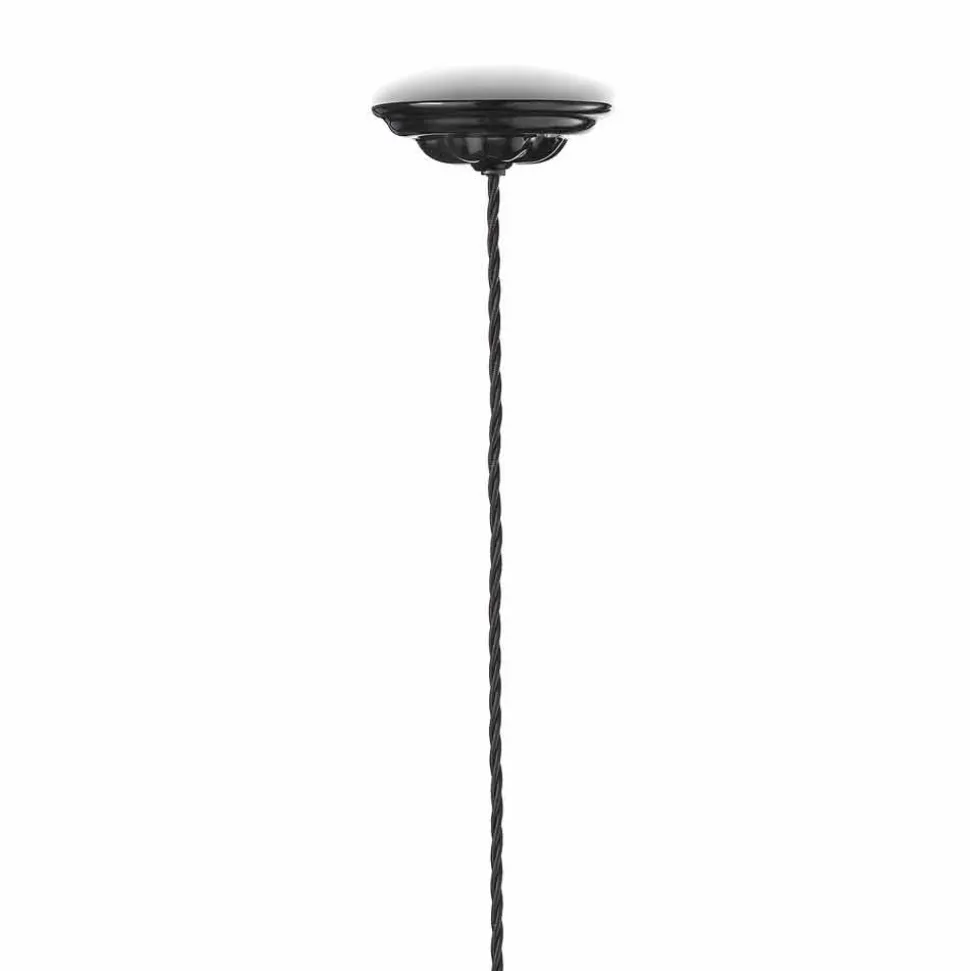 Lampada vintage a sospensione in ceramica lucida e viti dorate Betty