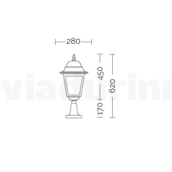 Lampioncino per Esterno in Alluminio e Vetro Sabbiato Made in Italy - Alchimista