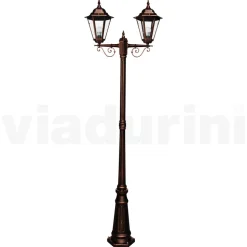 Lampione Alto 221 cm da Giardino in Vetro e 5 Finiture di Alluminio - Pinako