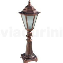 Lampione Alto 79 cm da Giardino in Vetro e 5 Finiture di Alluminio - Pinako