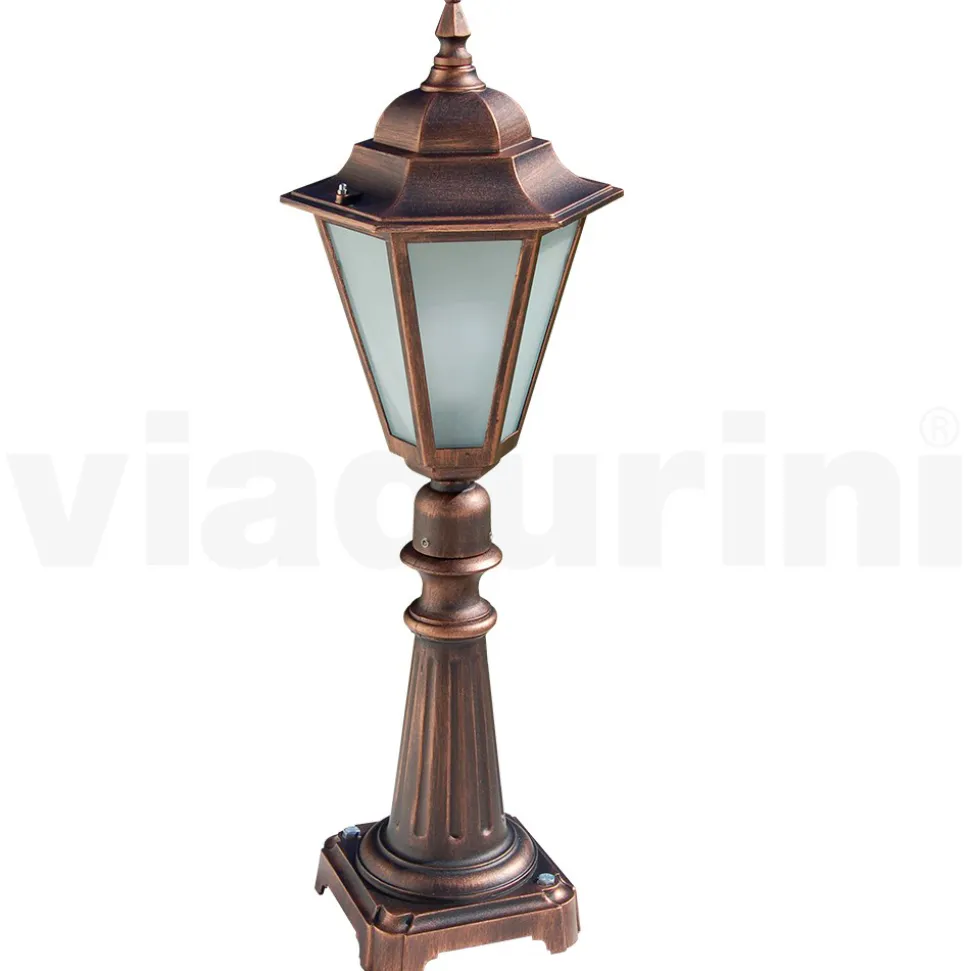 Lampione Alto 79 cm da Giardino in Vetro e 5 Finiture di Alluminio - Pinako