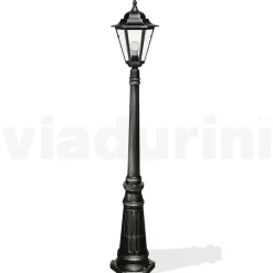Lampione Alto 154 cm da Giardino in Vetro e 5 Finiture di Alluminio - Pinako