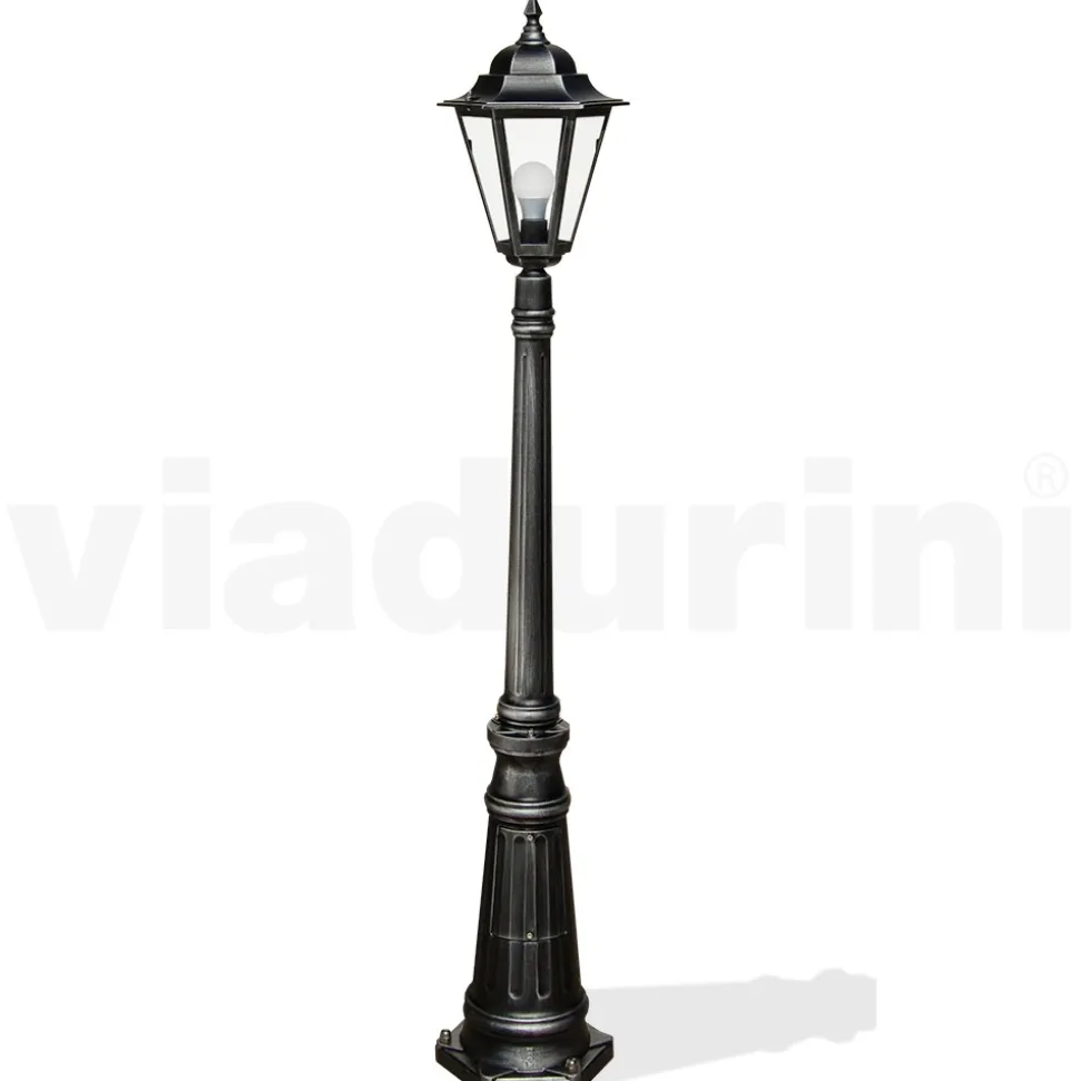 Lampione Alto 154 cm da Giardino in Vetro e 5 Finiture di Alluminio - Pinako