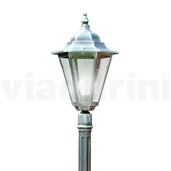 Lampione Alto 179 cm da Giardino in Vetro e 5 Finiture di Alluminio - Pinako