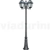 Lampione Alto 208 cm da Giardino in Alluminio Antracite e Vetro Sabbiato - Elric