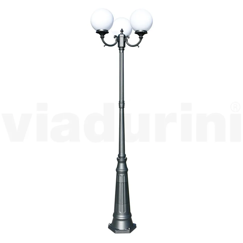 Lampione Alto 242 cm in Acrilico e Alluminio Antracite Made in Italy - Trovaantracite