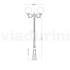 Lampione Alto 212 cm in Acrilico e Alluminio Antracite Made in Italy - Trovaantracite