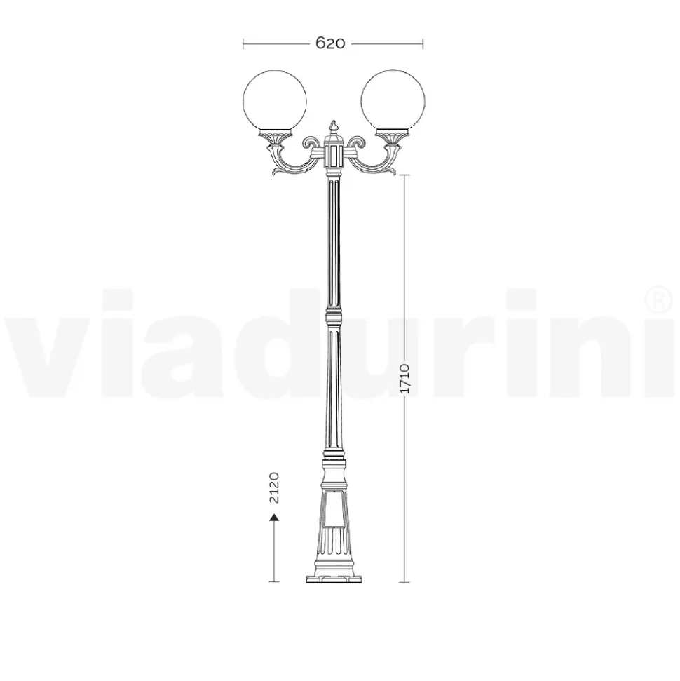 Lampione Alto 212 cm in Acrilico e Alluminio Antracite Made in Italy - Trovaantracite