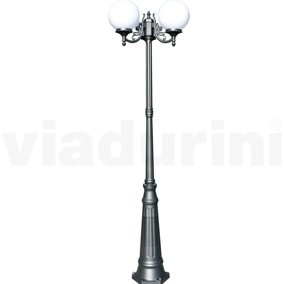 Lampione Alto 230 cm in Acrilico e Alluminio Antracite Made in Italy - Trovaantracite