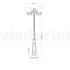 Lampione Alto 230 cm in Acrilico e Alluminio Antracite Made in Italy - Trovaantracite
