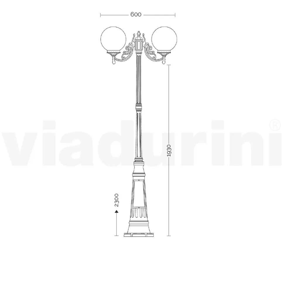 Lampione Alto 230 cm in Acrilico e Alluminio Antracite Made in Italy - Trovaantracite