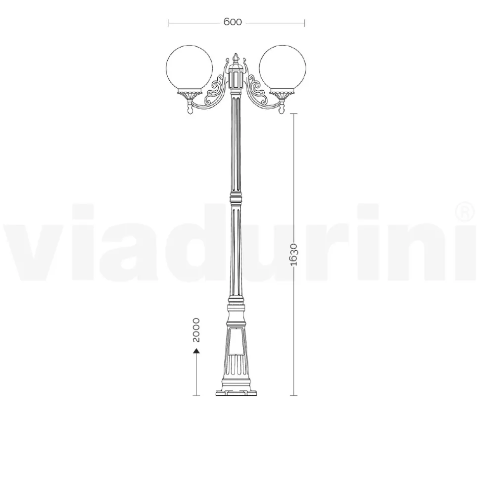 Lampione Alto 200 cm in Acrilico e Alluminio Antracite Made in Italy - Trovaantracite