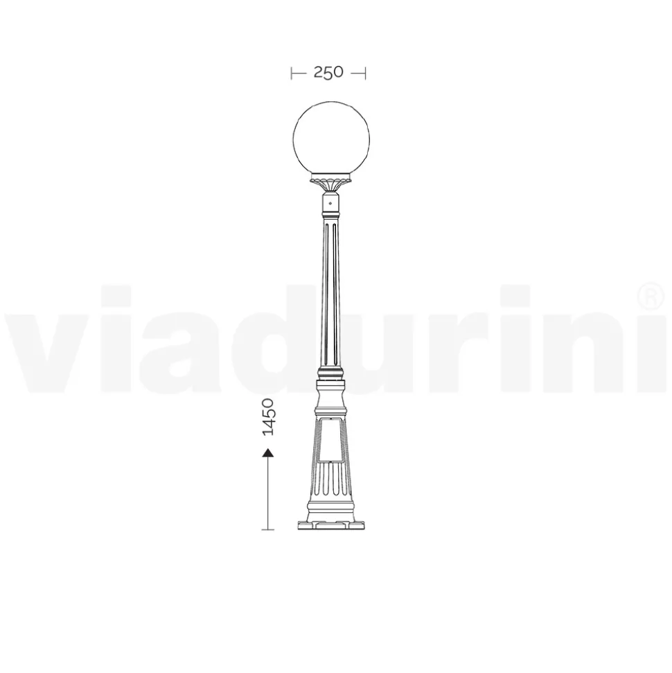 Lampione Alto 145 cm in Acrilico e Alluminio Antracite Made in Italy - Trovaantracite