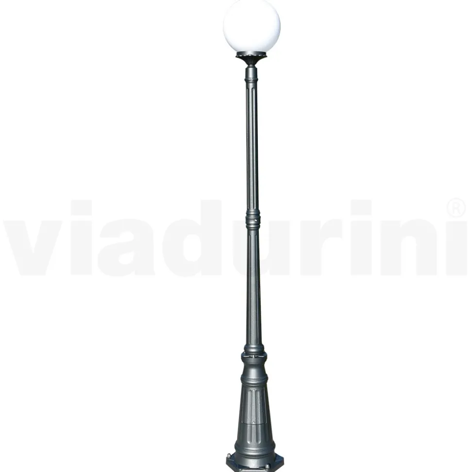 Lampione Alto 208 cm in Acrilico e Alluminio Antracite Made in Italy - Trovaantracite