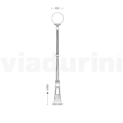 Lampione Alto 208 cm in Acrilico e Alluminio Antracite Made in Italy - Trovaantracite