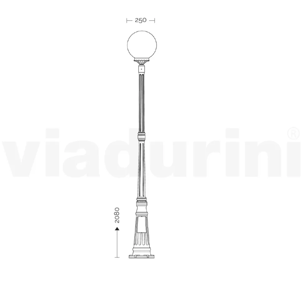 Lampione Alto 208 cm in Acrilico e Alluminio Antracite Made in Italy - Trovaantracite