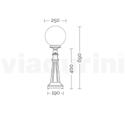 Lampione Alto 69 cm in Acrilico e Alluminio Antracite Made in Italy - Trovaantracite