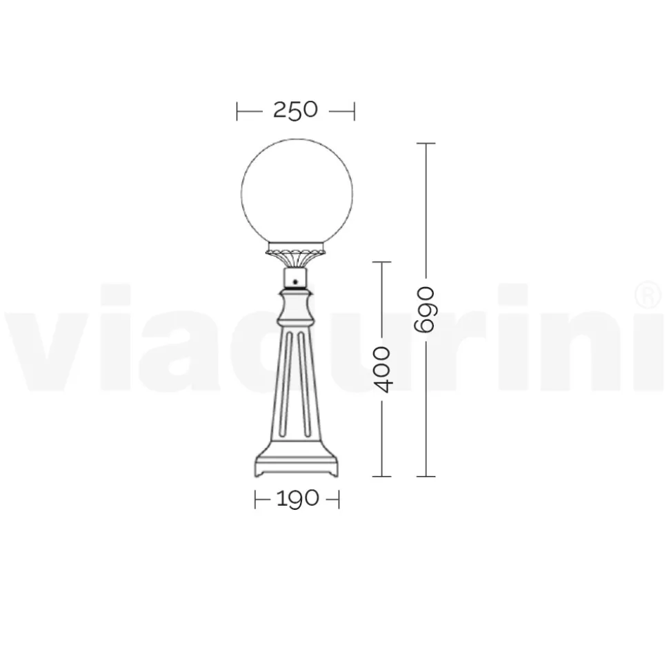 Lampione Alto 69 cm in Acrilico e Alluminio Antracite Made in Italy - Trovaantracite
