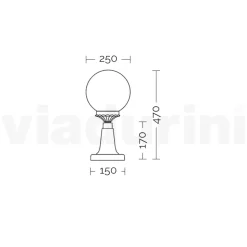 Lampione Alto 47 cm in Acrilico e Alluminio Antracite Made in Italy - Trovaantracite