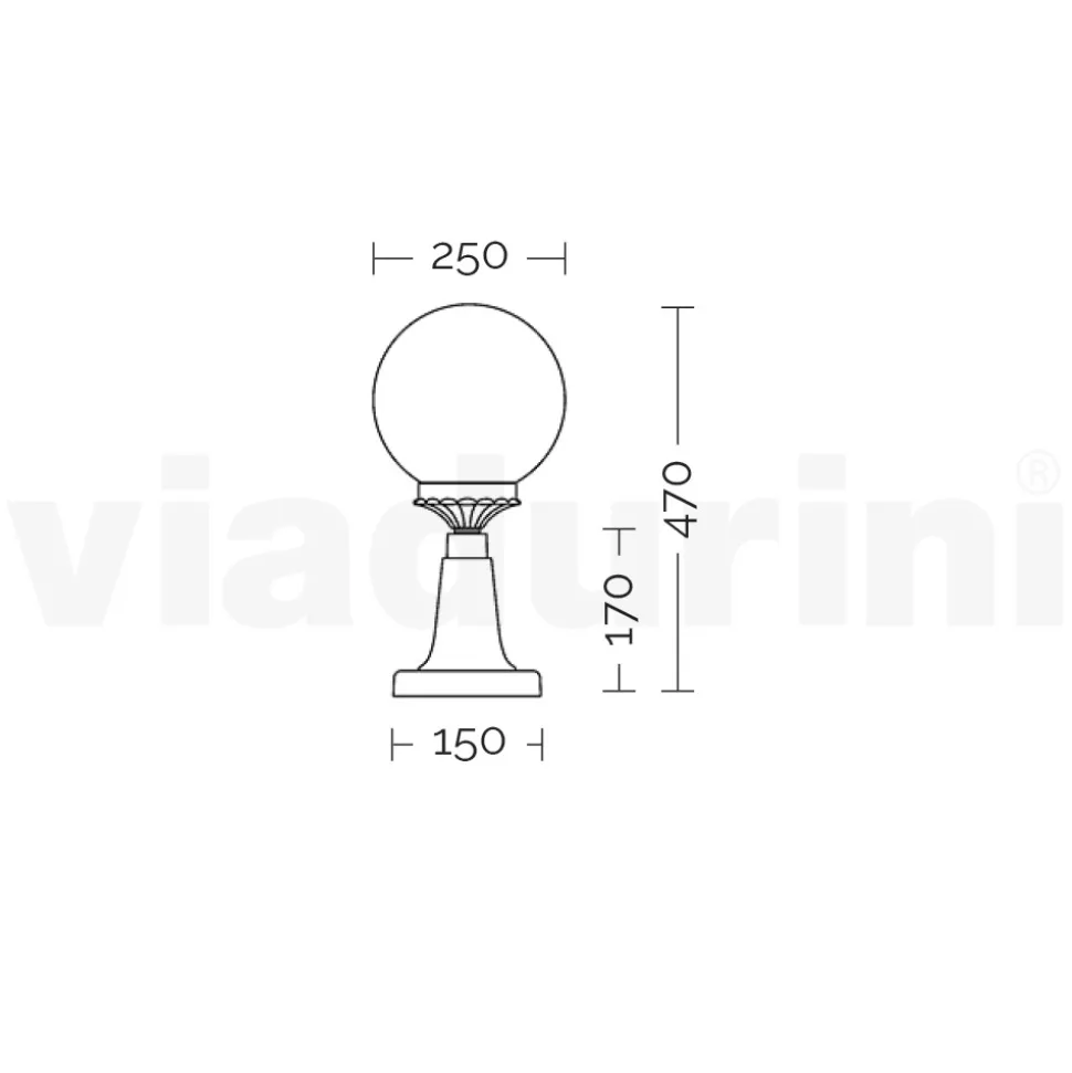 Lampione Alto 47 cm in Acrilico e Alluminio Antracite Made in Italy - Trovaantracite