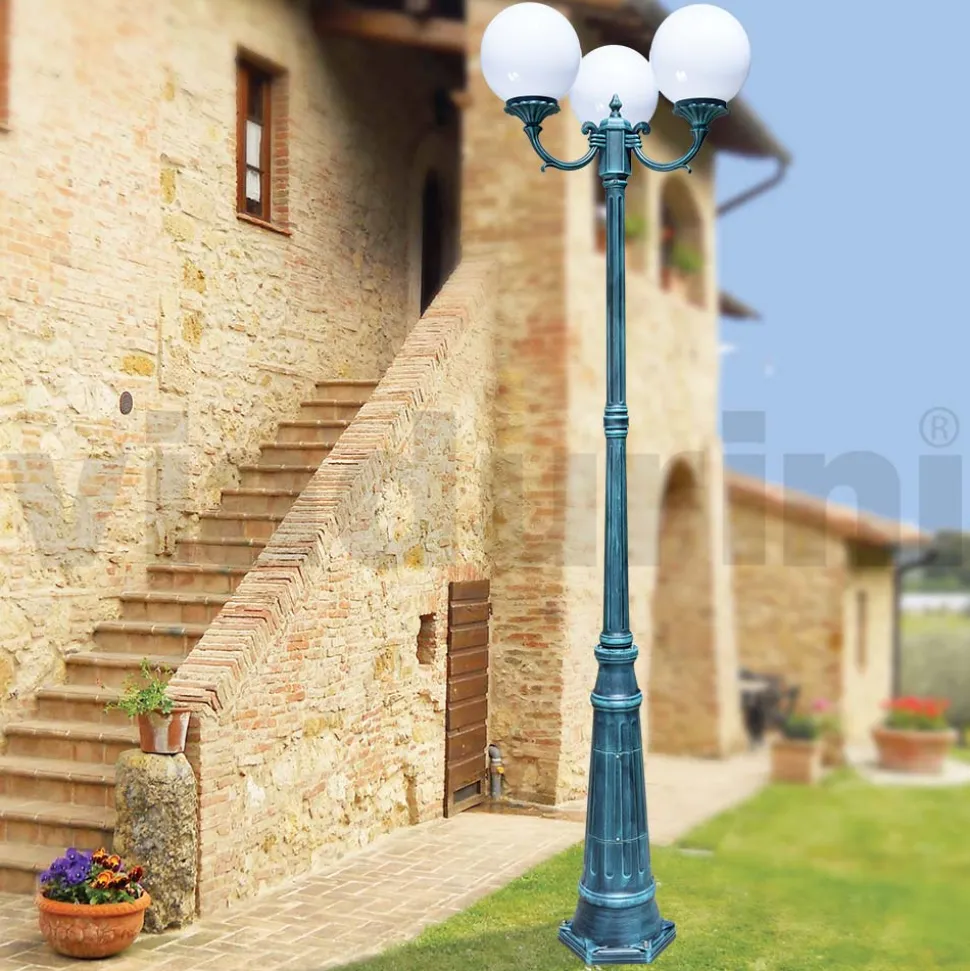 Lampione Alto 242 cm in Acrilico e Alluminio Nero Made in Italy - Trovanero