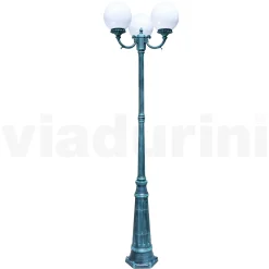 Lampione Alto 242 cm in Acrilico e Alluminio Nero Made in Italy - Trovanero