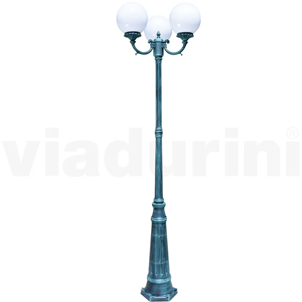 Lampione Alto 242 cm in Acrilico e Alluminio Nero Made in Italy - Trovanero