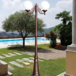 Lampione Alto 200 cm in Acrilico e Alluminio Nero Made in Italy - Trovanero
