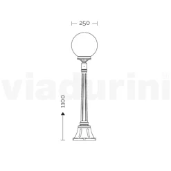Lampione Alto 110 cm in Acrilico e Alluminio Nero Made in Italy - Trovanero