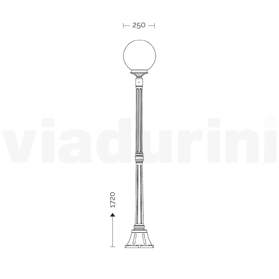 Lampione Alto 172 cm in Acrilico e Alluminio Nero Made in Italy - Trovanero