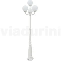 Lampione Alto 270 cm in Acrilico e Alluminio Bianco Made in Italy - Trovabianco