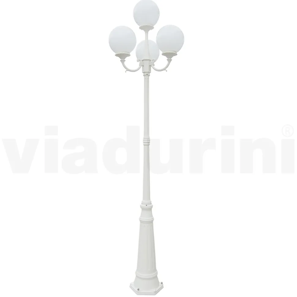Lampione Alto 270 cm in Acrilico e Alluminio Bianco Made in Italy - Trovabianco