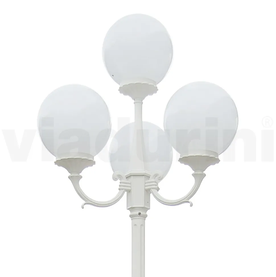 Lampione Alto 270 cm in Acrilico e Alluminio Bianco Made in Italy - Trovabianco