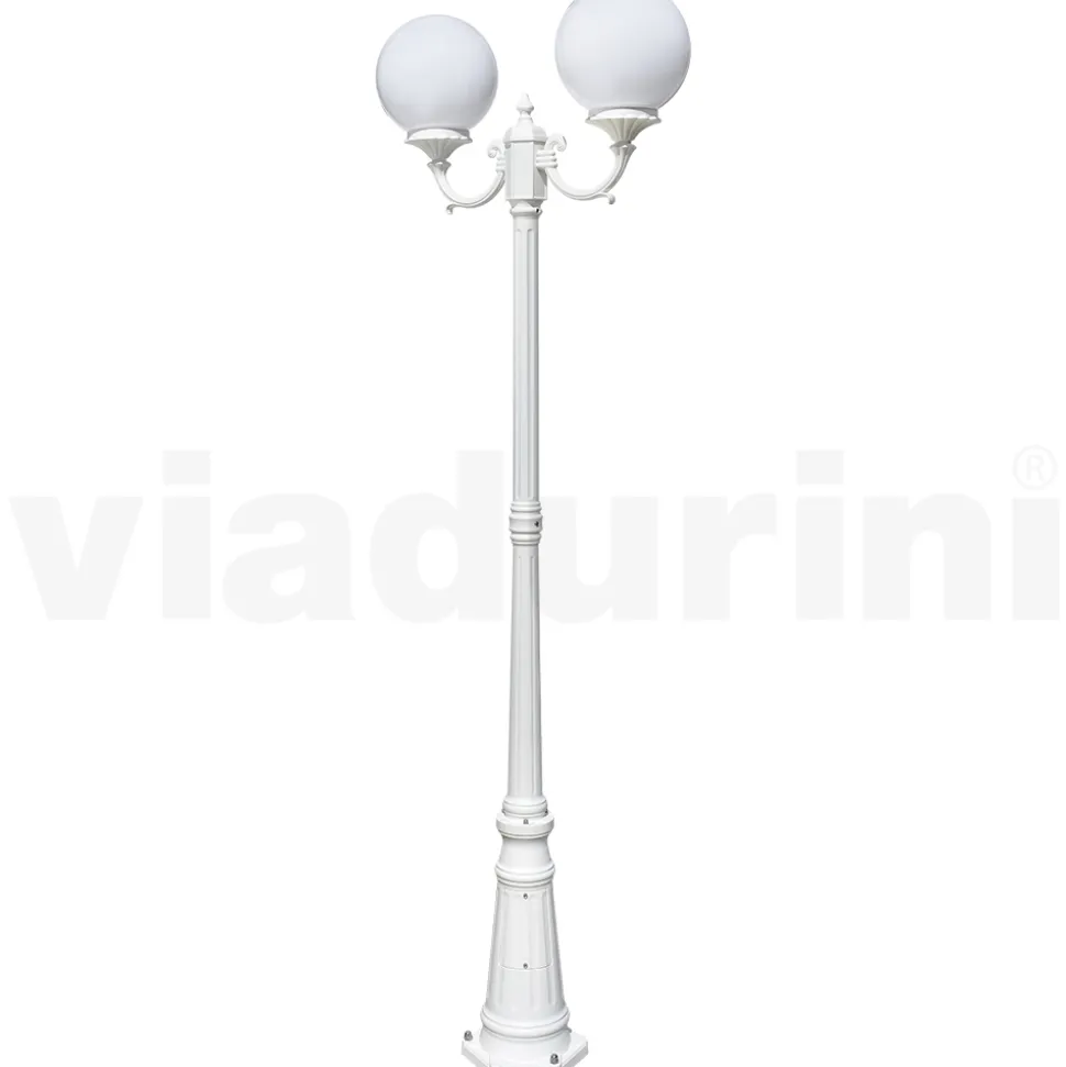 Lampione Alto 212 cm in Acrilico e Alluminio Bianco Made in Italy - Trovabianco