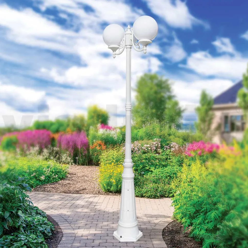 Lampione Alto 230 cm in Acrilico e Alluminio Bianco Made in Italy - Trovabianco