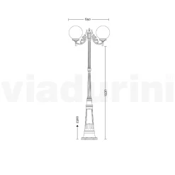 Lampione Alto 230 cm in Acrilico e Alluminio Bianco Made in Italy - Trovabianco