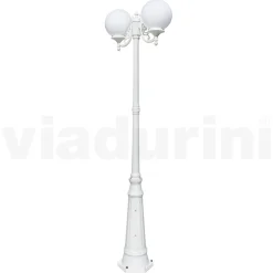 Lampione Alto 230 cm in Acrilico e Alluminio Bianco Made in Italy - Trovabianco