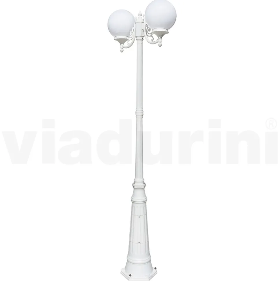 Lampione Alto 230 cm in Acrilico e Alluminio Bianco Made in Italy - Trovabianco
