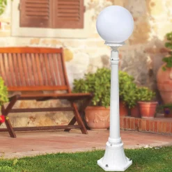 Lampione Alto 110 cm in Acrilico e Alluminio Bianco Made in Italy - Trovabianco