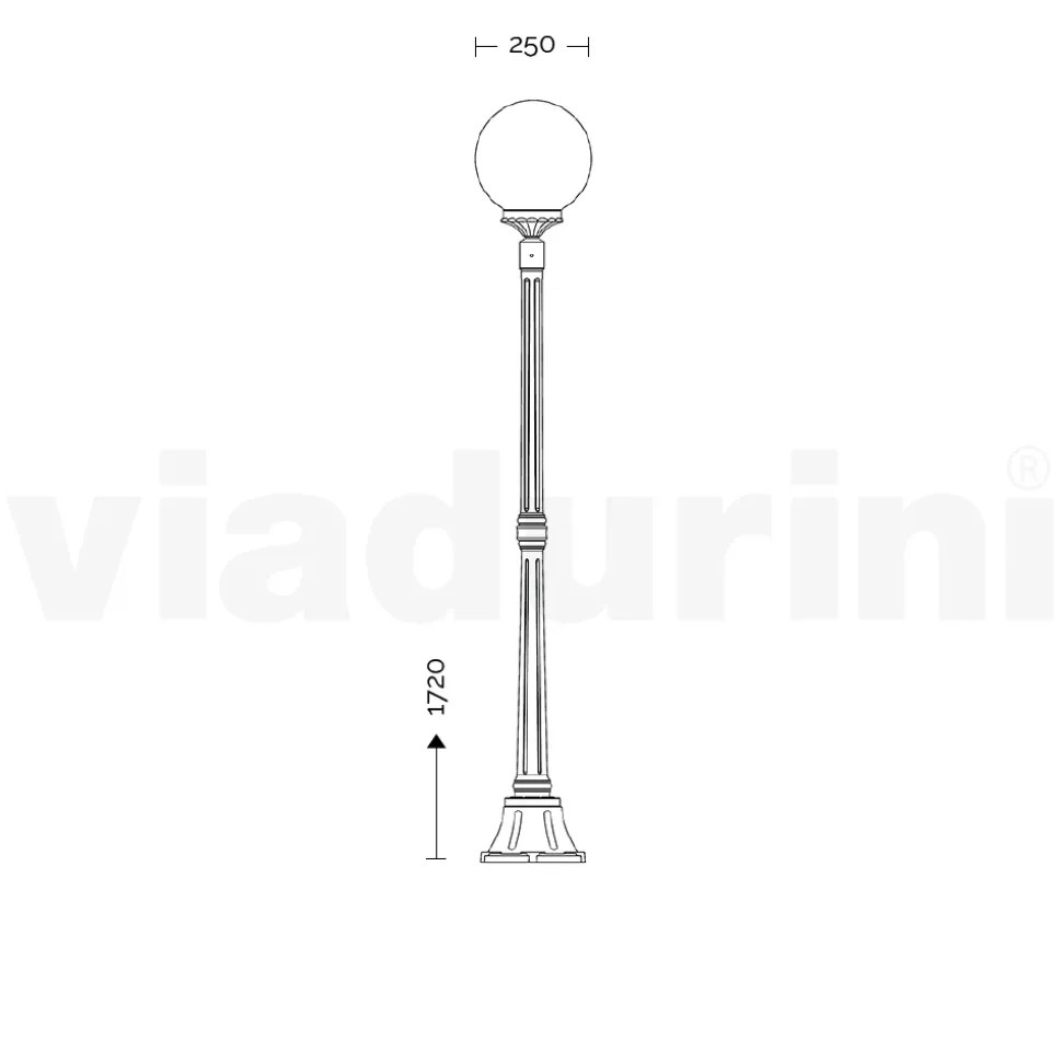 Lampione Alto 172 cm in Acrilico e Alluminio Bianco Made in Italy - Trovabianco