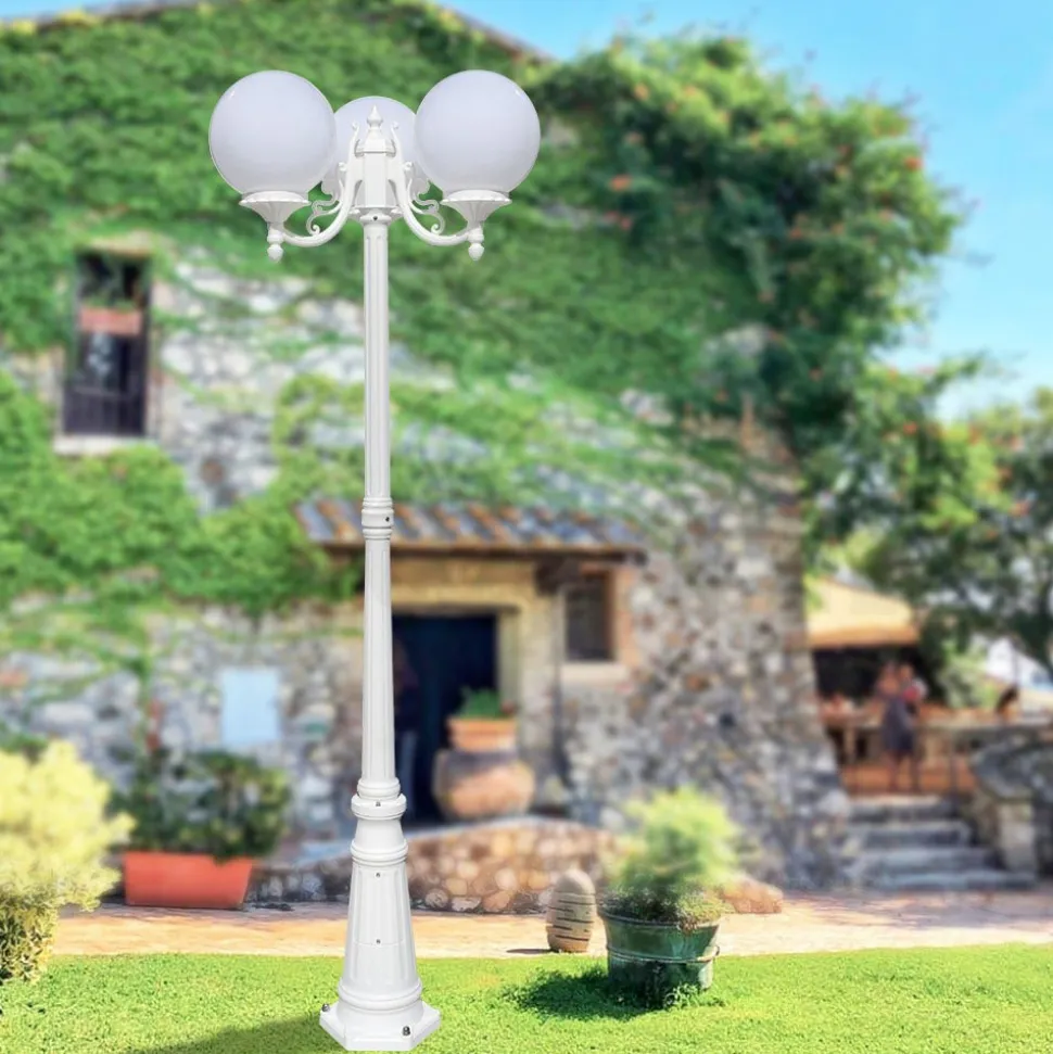 Lampione Alto 200 cm in Acrilico e Alluminio Bianco Made in Italy - Trovabianco