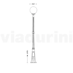 Lampione Alto 208 cm in Acrilico e Alluminio Bianco Made in Italy - Trovabianco