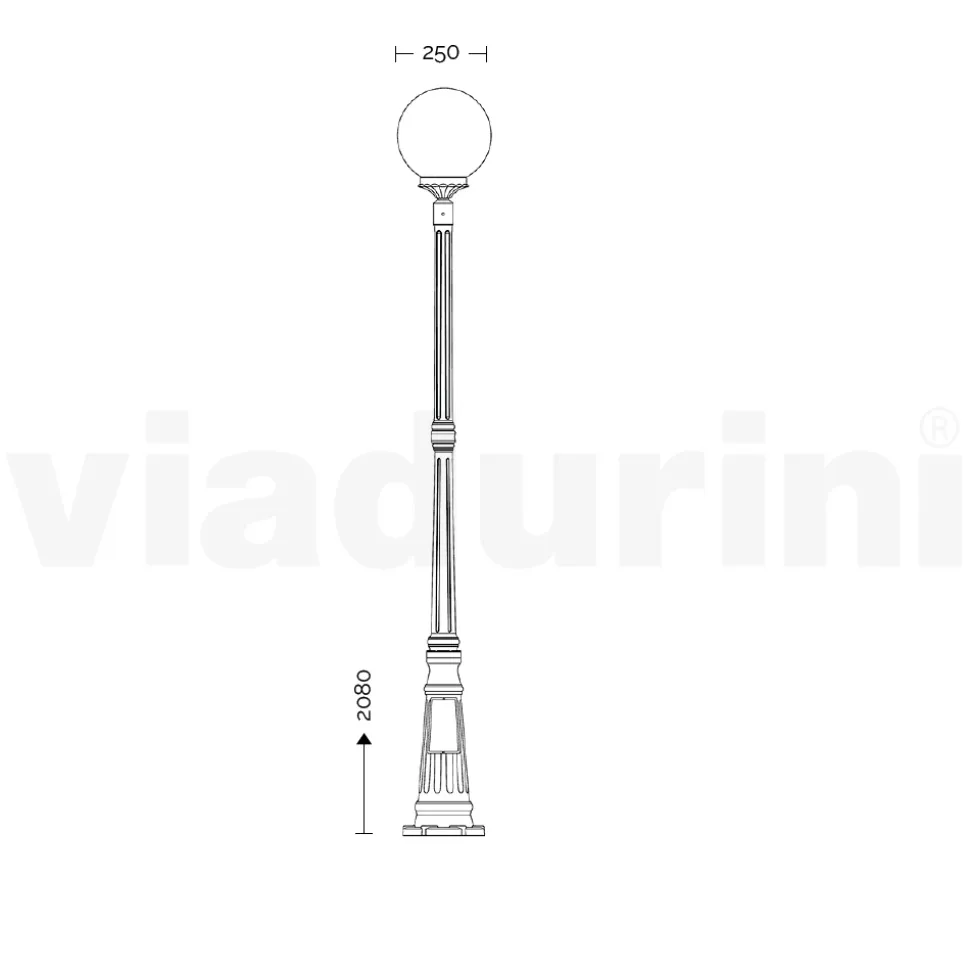 Lampione Alto 208 cm in Acrilico e Alluminio Bianco Made in Italy - Trovabianco